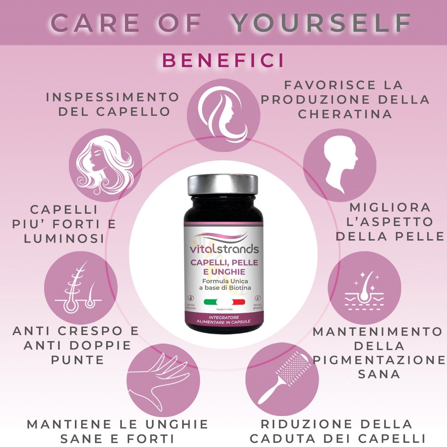 CAPELLI, PELLE E UNGHIE - BIOTINA E ALTRE 10 VITAMINE