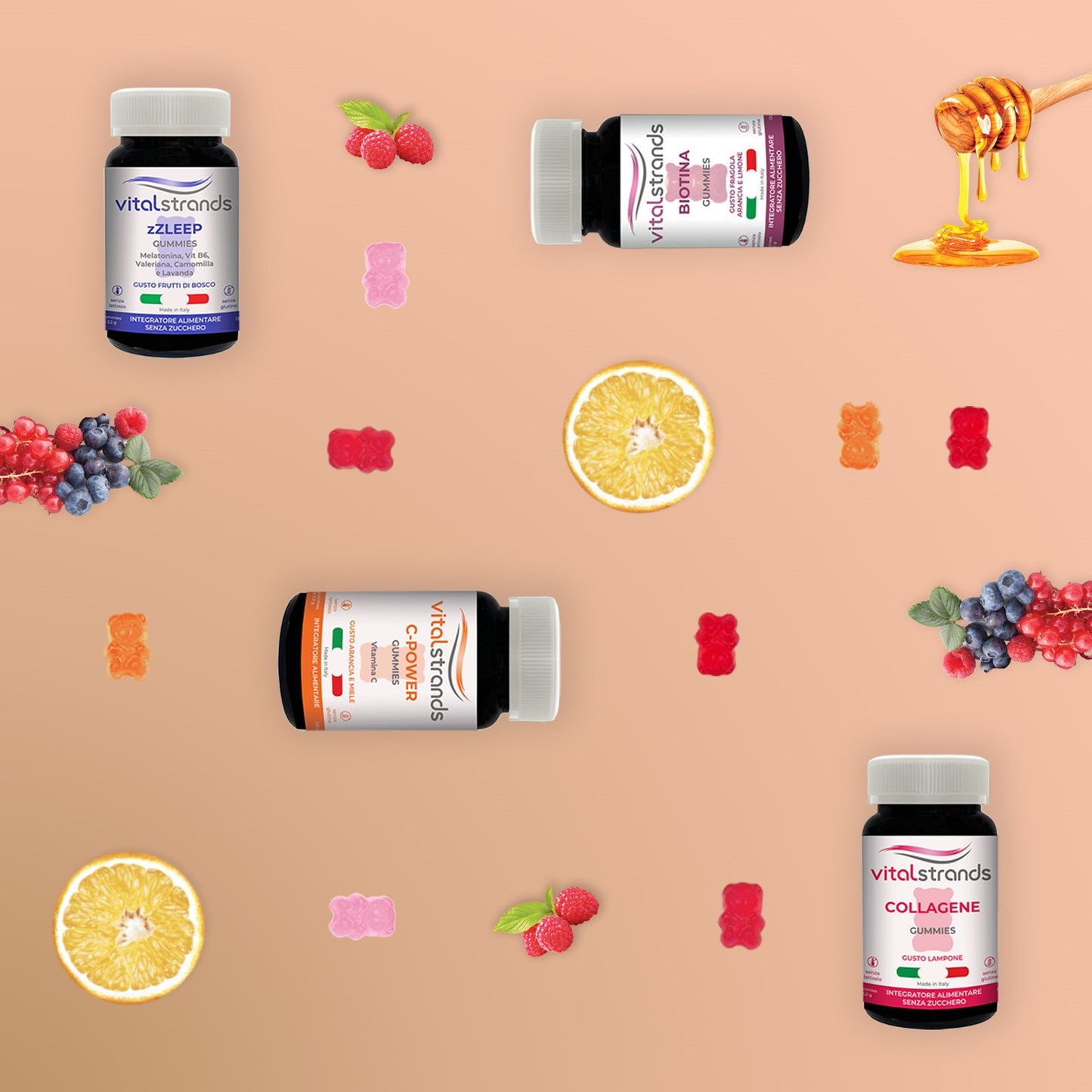 PROVALI TUTTI! | SET DI 4 INTEGRATORI GOMMOSI zZLEEP, C-POWER, COLLAGENE E BIOTINA | APPROFFITTA DEL PREZZO SPECIALE -25%